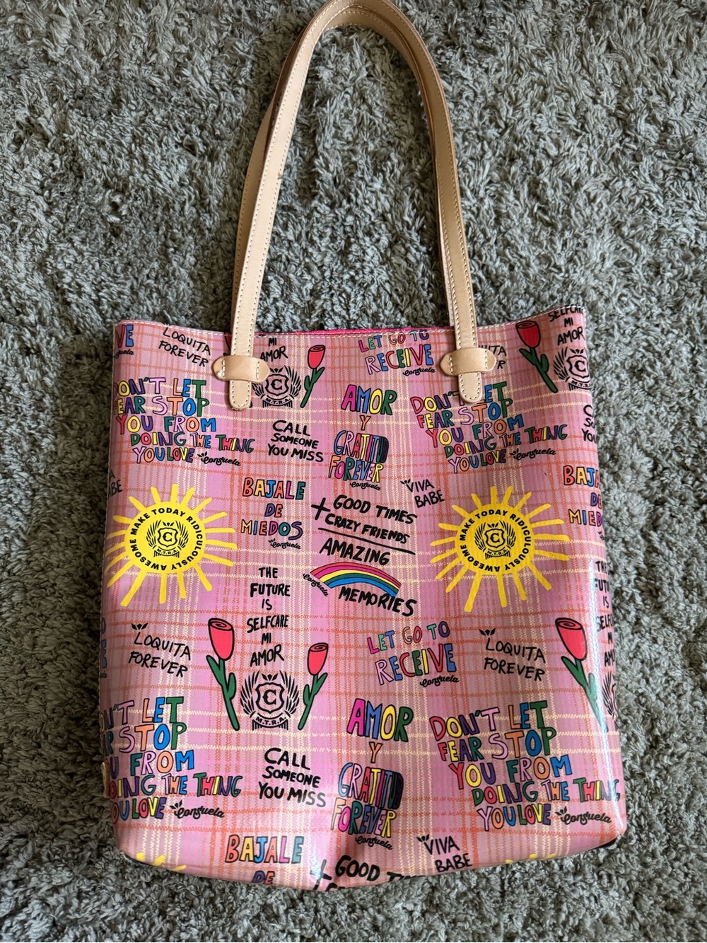 Consuela Loquita Graffiti & Gold Metallic Leopard Classic Tote Bag